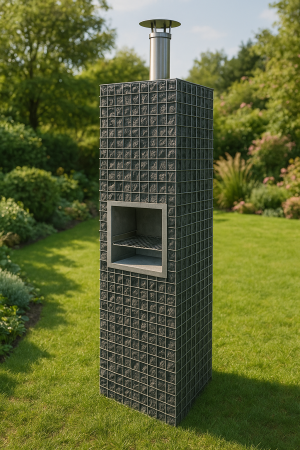 Gabions Barbecue intégré dans colonne