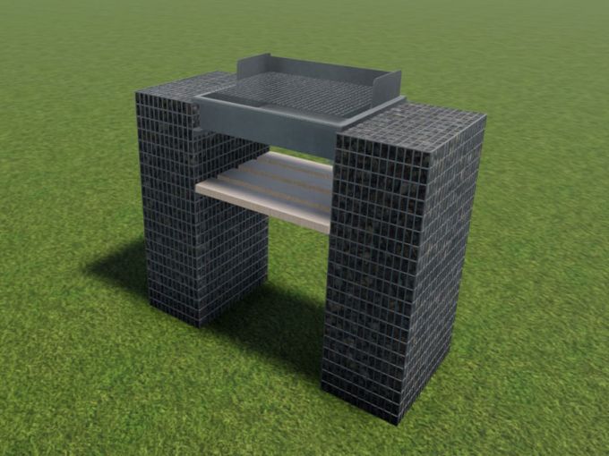 Gabions Barbecue double pilier