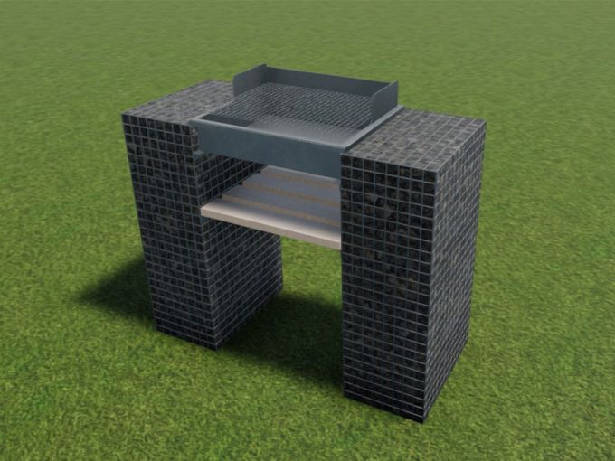 Gabions Barbecue double pilier